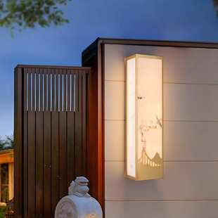 别墅户外壁灯新中式庭院不锈钢长条入户大门门楼防水门口农村露台