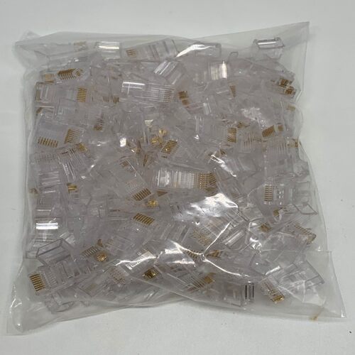 腾达水晶头超五类非屏蔽8P8C网络水晶头镀金8芯RJ45网线工程接头