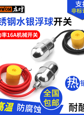 304/316不锈钢浮球高温防腐水银浮球开关液位浮漂自动水位控制器