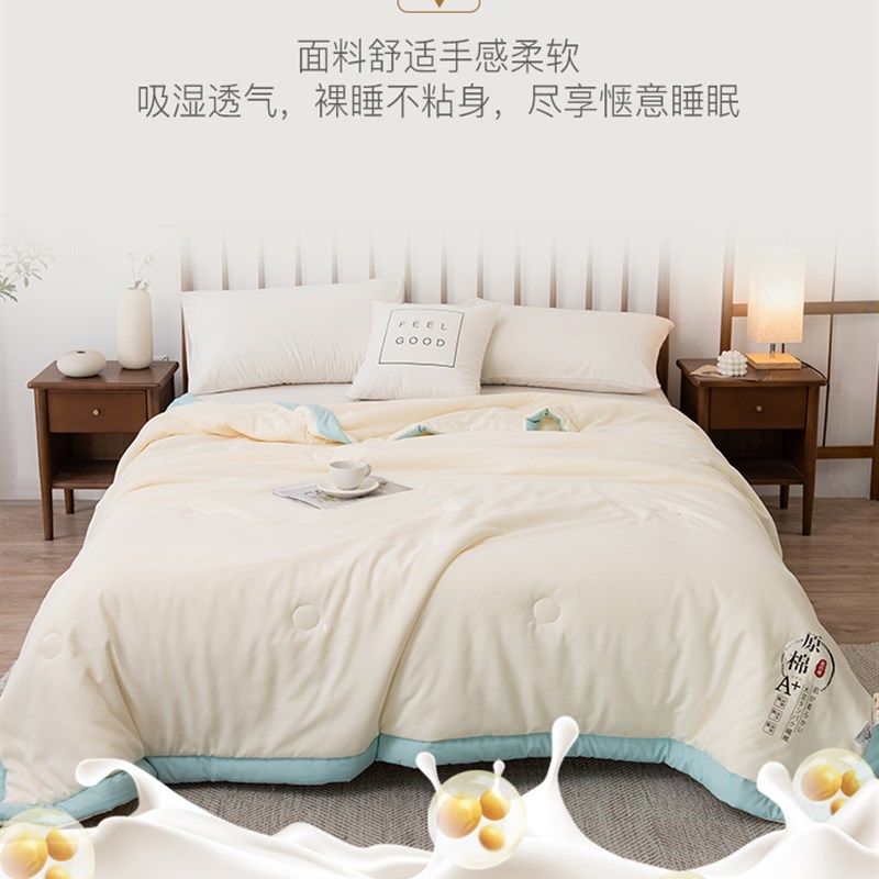 大豆被纤维夏季可机洗空调被被子薄款可水洗双人夏凉被被芯单人