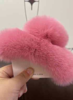 超大号可爱獭兔毛毛绒抓夹发夹女