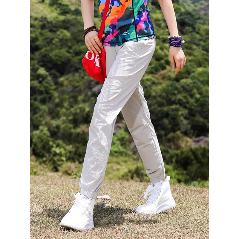 白色运动裤女2025年夏季新款百搭高腰宽松休闲显瘦小个子束脚裤子