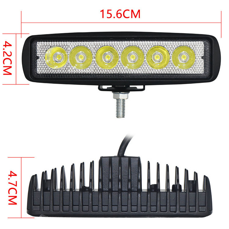 汽车LED长条射灯12v强光杠灯24v货车灯中网改装灯车顶射灯LED超亮