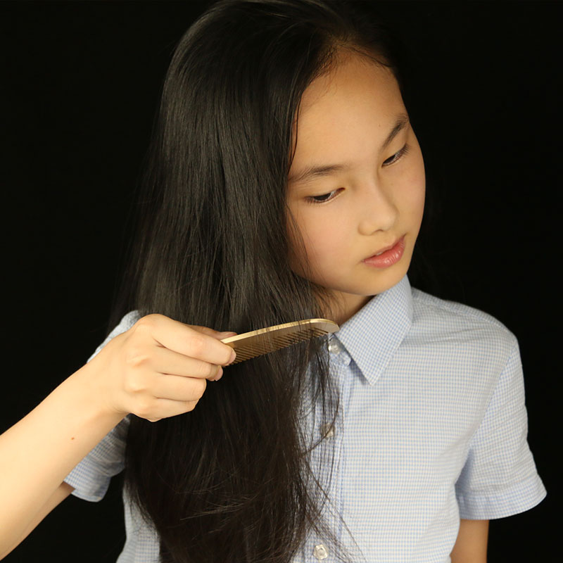 铜梳子加厚女士专用长发防静电家用结婚一对直发梳便捷随身小可爱