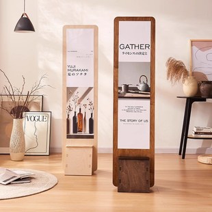 海报展示陈列架搁板置物架木架展示架立式落地式实木屏广告牌展架