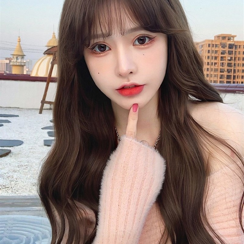 假发女长发空气刘海长卷发大波浪蓬松自然全头套法式无痕假发套