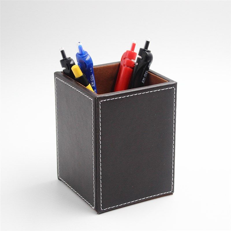 商务多功能皮方笔筒桌面笔架收纳盒创意韩国摆件文具办公用品定制,文具电教/文化用品/商务用品,笔筒,淘宝优惠券,粉丝福利购,淘宝优惠卷