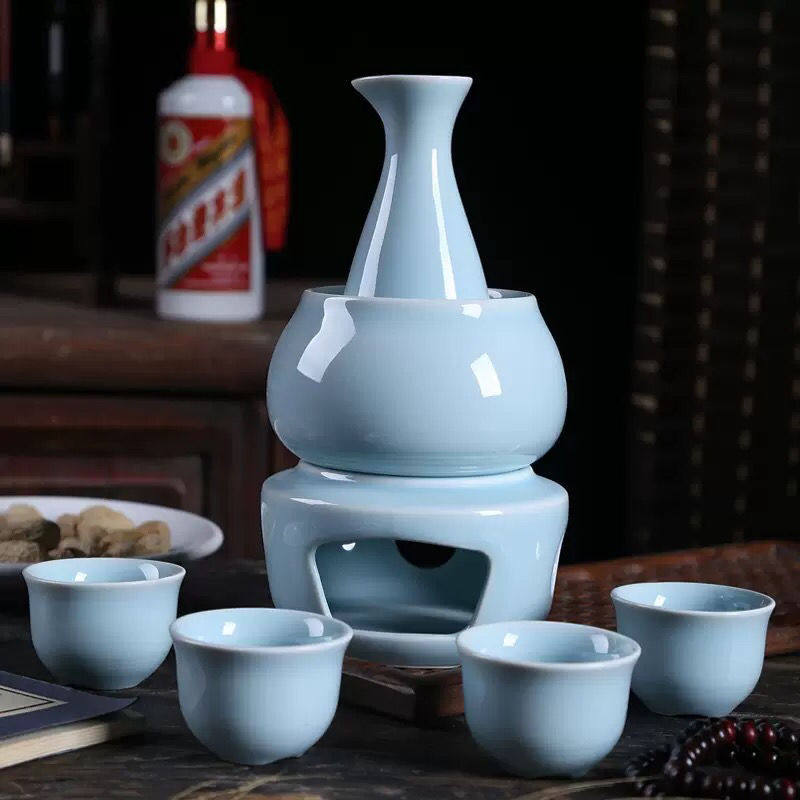 温酒壶酒具套装二两半斤陶瓷烫家用热暖酒器分黄酒白酒杯