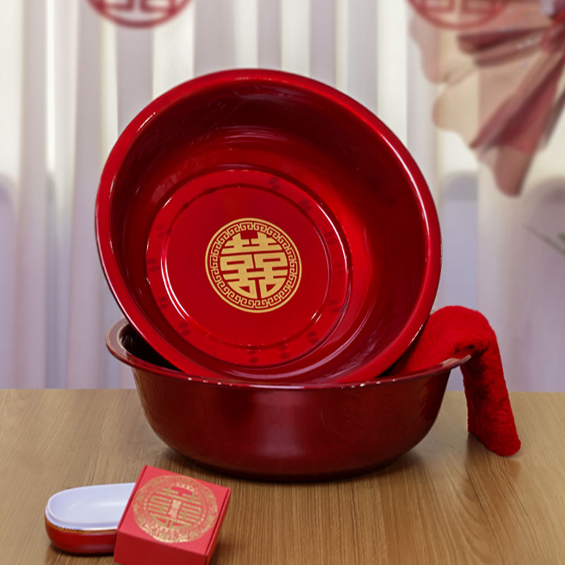 结婚喜盆一对新娘陪嫁套装