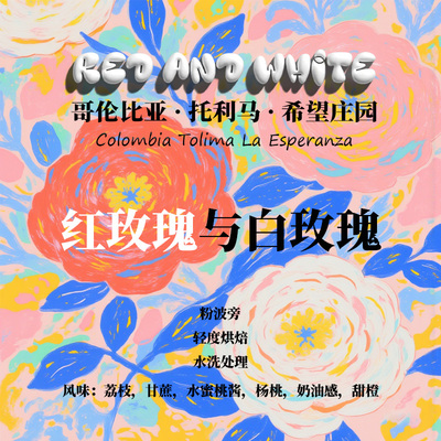 哥伦比亚托利马希望庄园红玫瑰与白玫瑰粉波旁水洗手冲单品咖啡豆