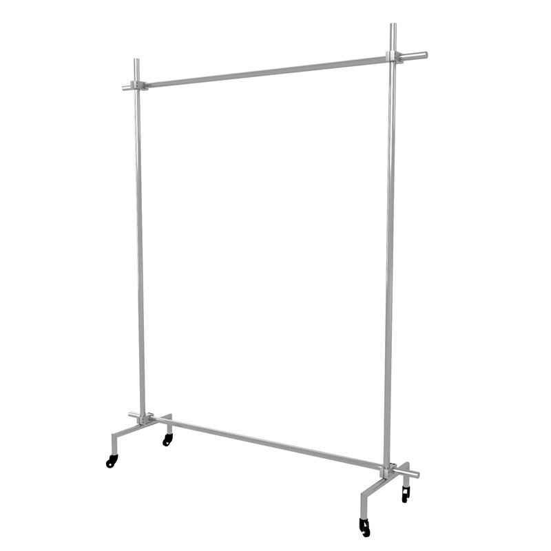 极简服装店展示架可升降挂衣架子不锈钢落地式侧挂架带滑轮陈列架