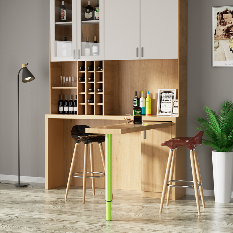 铁艺伸缩桌腿支架吧台脚圆形支撑独立柱橱柜脚调节升降固定书桌脚