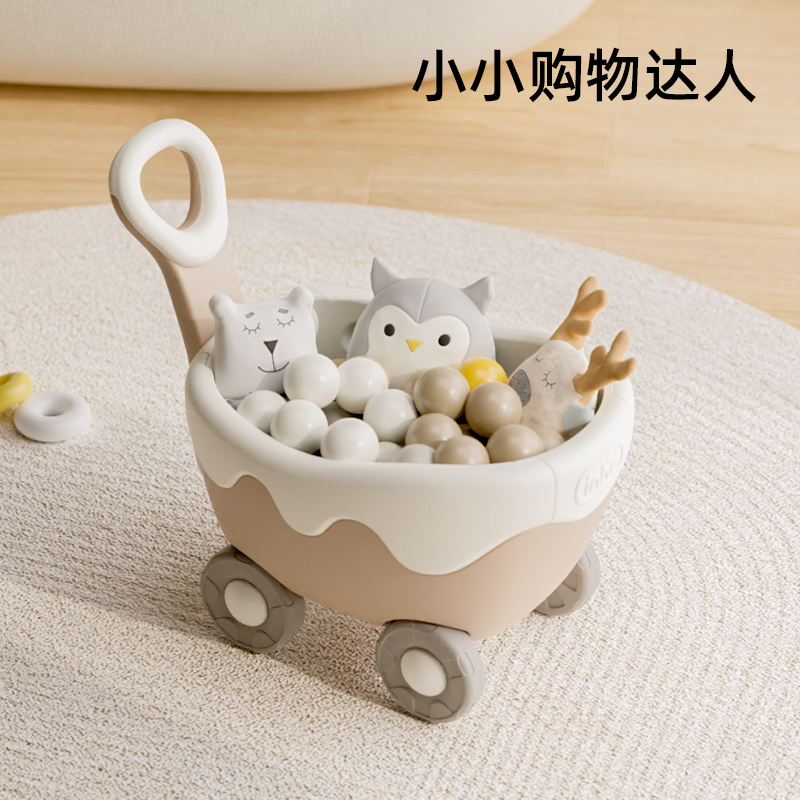 儿童购物车小零食收纳盒大容量宝宝玩具收纳箱置物柜家用手推车