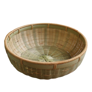 精编家用竹编盛馒头框竹筐放馍篮子厨房编织藤编收纳菜蓝小水果篮