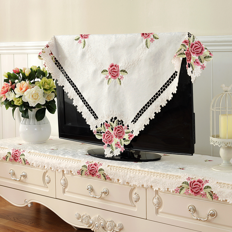 3折出清 美式电视机防尘盖布防尘罩套顶帘轻奢洗衣机床头柜盖巾布