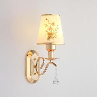 金色馆E27壁灯客厅创意简约现代卧室楼墙梯过道头单双头灯室内宾