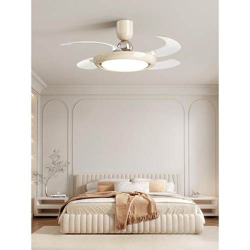 帕夏灯2025新PWJ款扇代简单隐形扇灯奶油风书格卧室房吊现扇灯