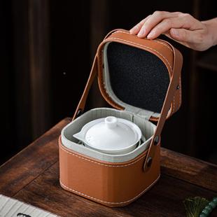 羊轻奢德化脂玉白瓷茶旅行茶具陶瓷手抓壶快杯可携式 YEA露客营旅