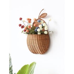饰花盆 盆墙装 意壁挂式 花香梨花瓶藤花篮创客厅插挂壁挂花BLA式