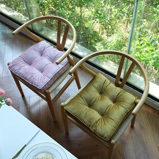 北欧椅子座垫纯色凳子垫办公室久坐卧室屁垫家用餐厅绑绳椅子垫批