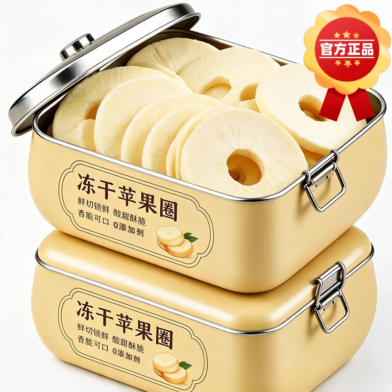 冻干苹果干厚切苹果圈脆片无糖无添加水果干苹果脆干休闲零食品