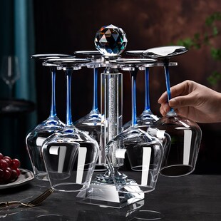 高级感家用醒酒器一套架子倒挂2025新款 轻奢领结红酒杯套装 高脚杯