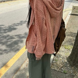 镂空复古花纹休闲慵懒连帽针织卫衣开衫 街头个性 外套 SEI Unique