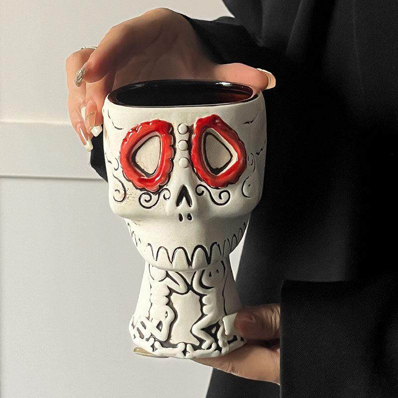 酒吧僵尸杯tiki杯万圣节创意网红骷髅陶瓷酒杯夏威夷鸡尾酒提基杯