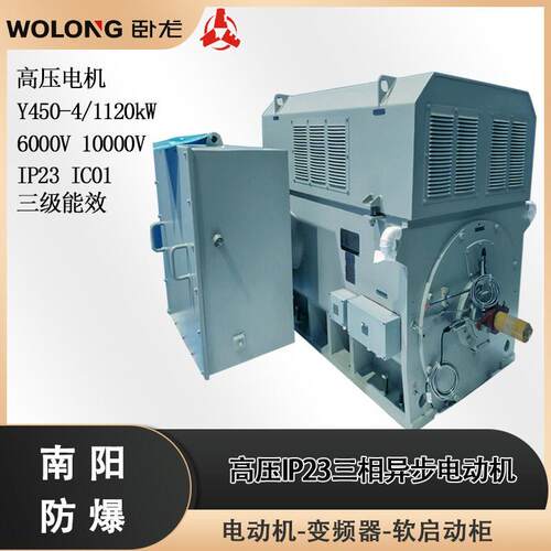 卧龙电气南防防爆压三相异步电机Y450-41120kW10000V6kVIP23