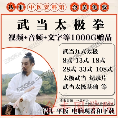 武当太极拳8式9式13式18式28式33式108式视频中医健身养生教程
