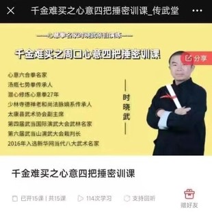 时晓武-心意易筋经十二大劲功 周口心意拳 四把锤 开门密训视频