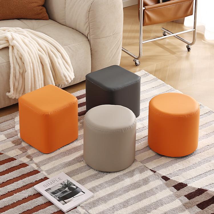 换鞋凳家用茶几凳网红沙发凳搁脚凳子纳帕皮方凳轻奢梳妆凳穿鞋凳