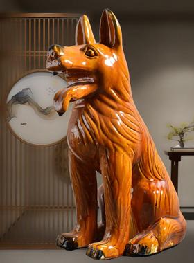 陶瓷狗摆件工艺品看门狗大黄狗狼狗黑狗生肖狗小狗属相狗家居用品