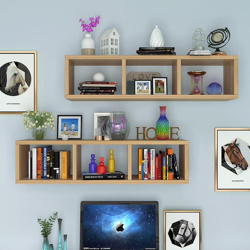 创意隔板墙上置物架壁挂墙壁书架书柜储物架壁柜吊书柜装饰格子架