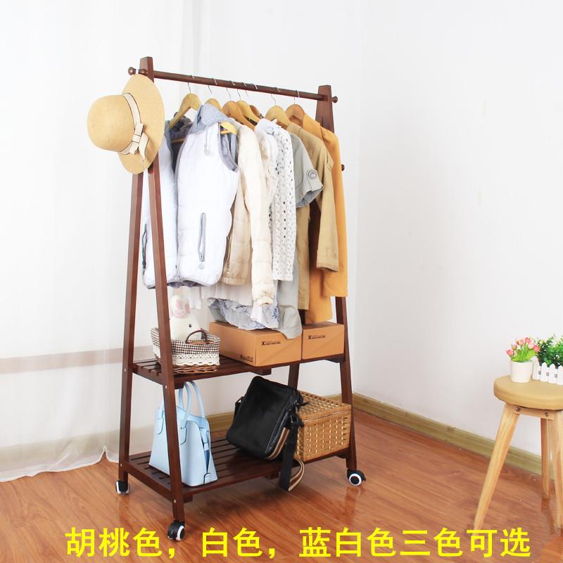 多功能挂衣架衣帽架家用简约简易实木落地衣服架卧室酒店宾馆桦木