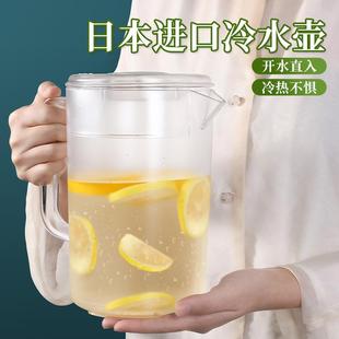 日本进口耐高温水壶带盖扎壶水杯果汁杯大容量冷水壶家用凉水壶