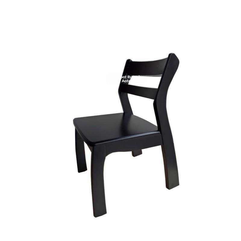 火烧石餐桌配套椅子实木椅黑色茶桌椅酒店椅咖啡厅椅子书桌椅靠椅