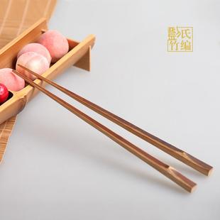七夕礼家用竹筷送托袋 刘氏竹编复古手工无漆无蜡便携筷子竹熏日式
