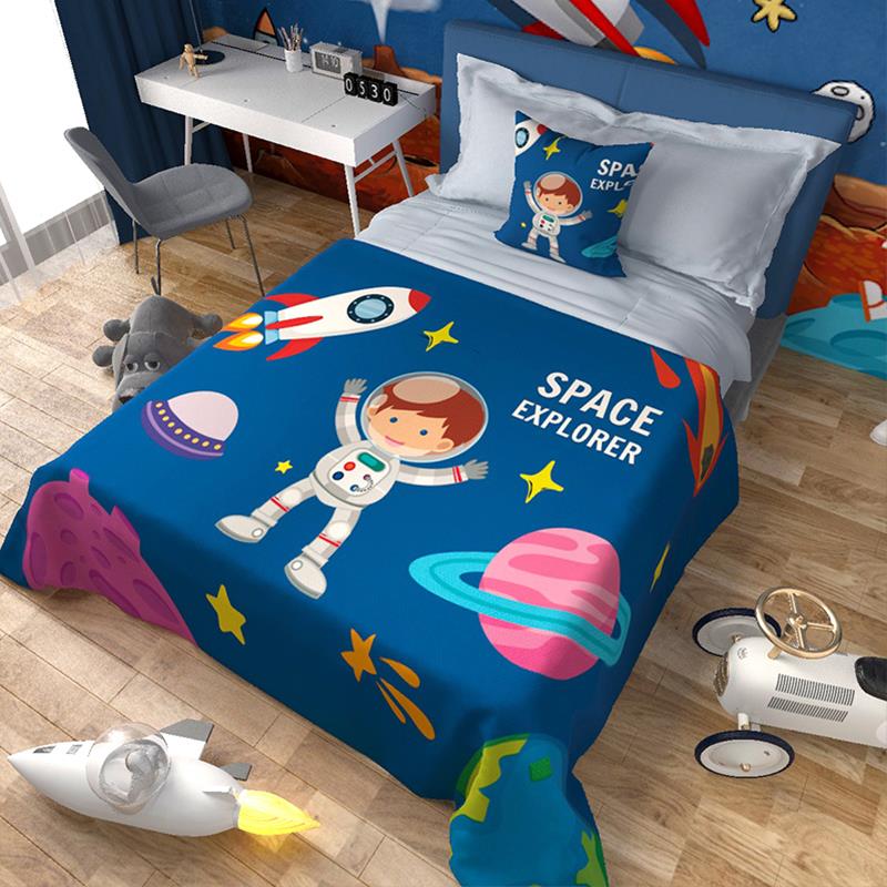 卡通太空兔宾馆酒店床上用品布草儿童床尾巾床旗床尾垫床盖床尾条