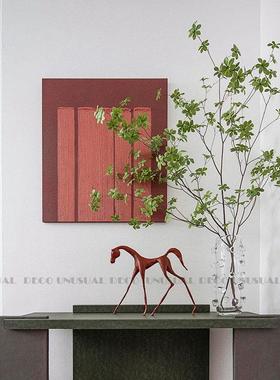 新中式欧式简约几何镂空意境骏马摆件样板房售楼处软装饰品摆设