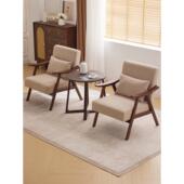 阳台小桌椅三件套休闲椅小户型家用卧室实木椅子茶几轻奢一桌二椅