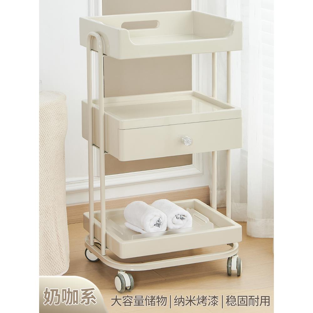 美容车高档美容院专用手推车奶咖色移动置物架美甲纹绣仪器工具车