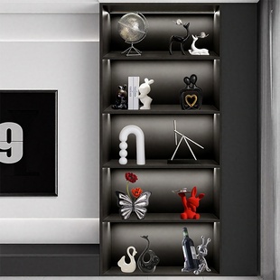 轻奢现代摆件套装简约永动机组合北欧高颜值客厅酒柜电视柜装饰品