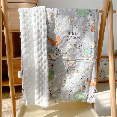 宠物安抚豆豆毛毯秋冬保暖盖被抱毯全棉双面狗被子加厚毛绒垫子