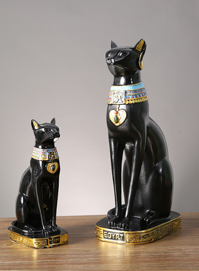 北欧轻奢风埃及猫摆件客厅家居装饰品酒柜工艺品玄关镇宅招财摆设