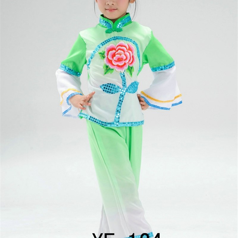 儿童舞蹈服女童汉族秧歌舞演出服装少儿民族中国舞服装幼儿表演服