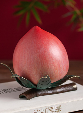 铜韵堂寿桃摆件祝寿礼品送老人长辈生日礼物大蟠桃装饰物铜工艺品