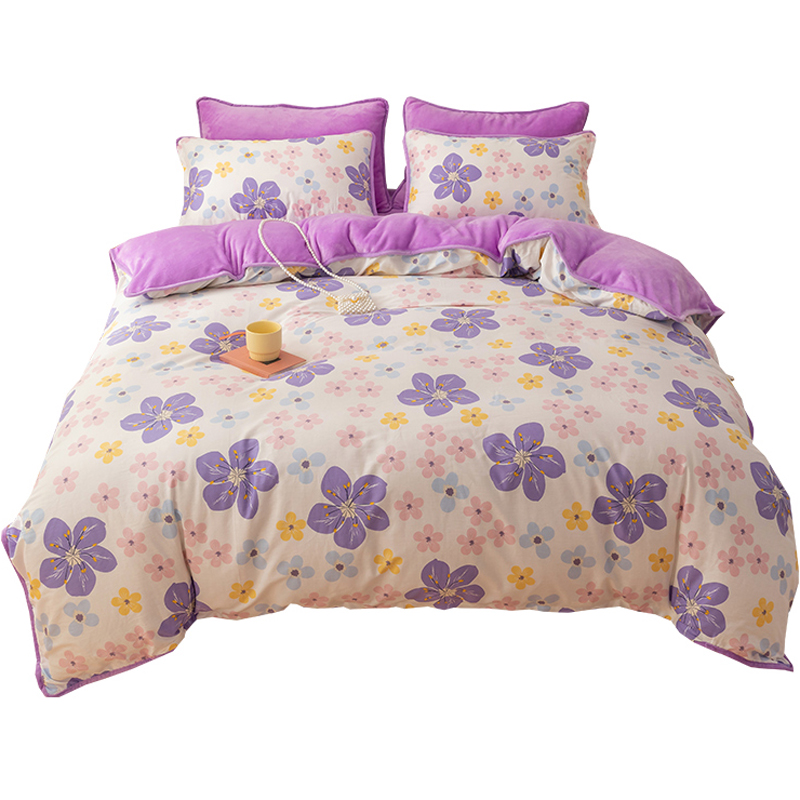 纯棉加绒被套单件a面全棉b加厚牛奶法莱绒保暖单面珊瑚绒被罩秋冬