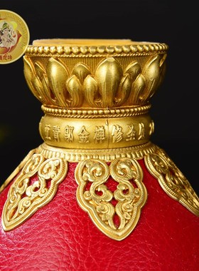 亚青纯铜手摇底座红皮手摇转金轮底座转金筒座子家用客厅摆件包邮