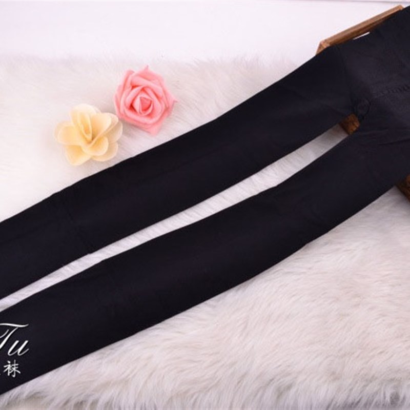 黑色丝袜提花春秋季中厚连裤袜防勾丝打底袜女薄款踩脚带图案花纹